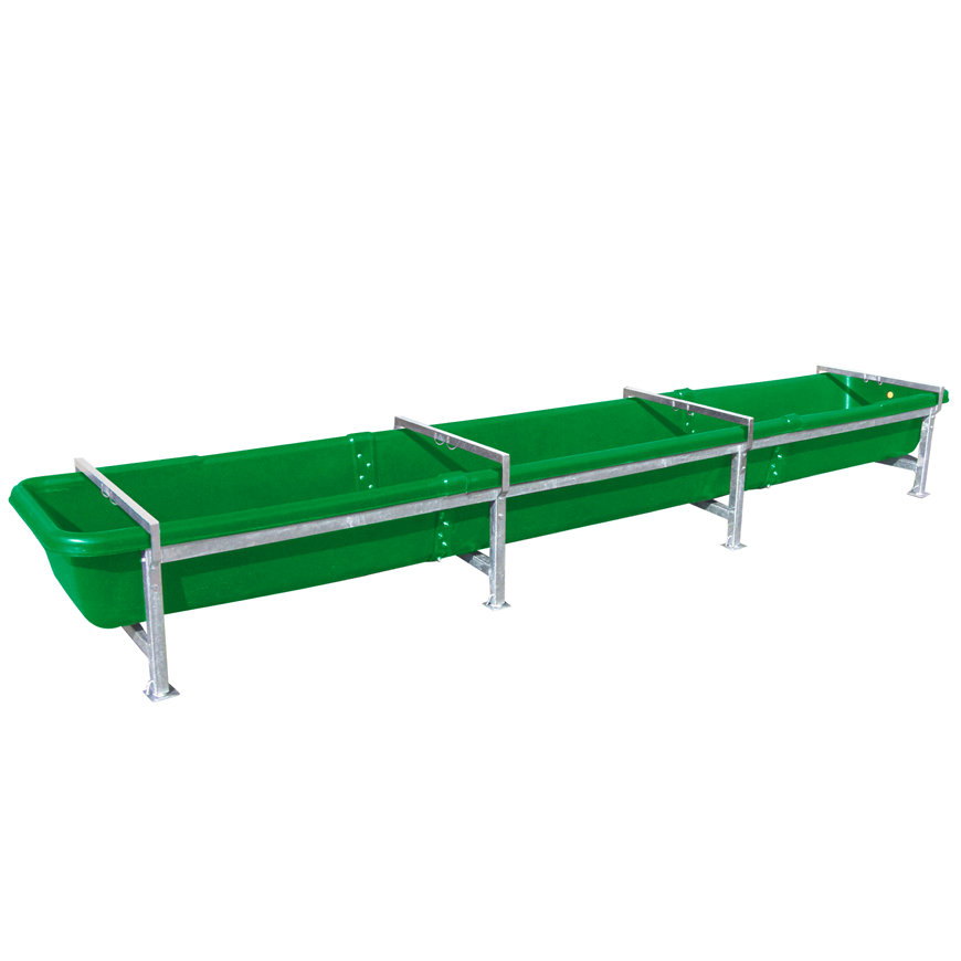 La Buvette trog, l = 5 m, compleet met 4 stangen en 8 poten 