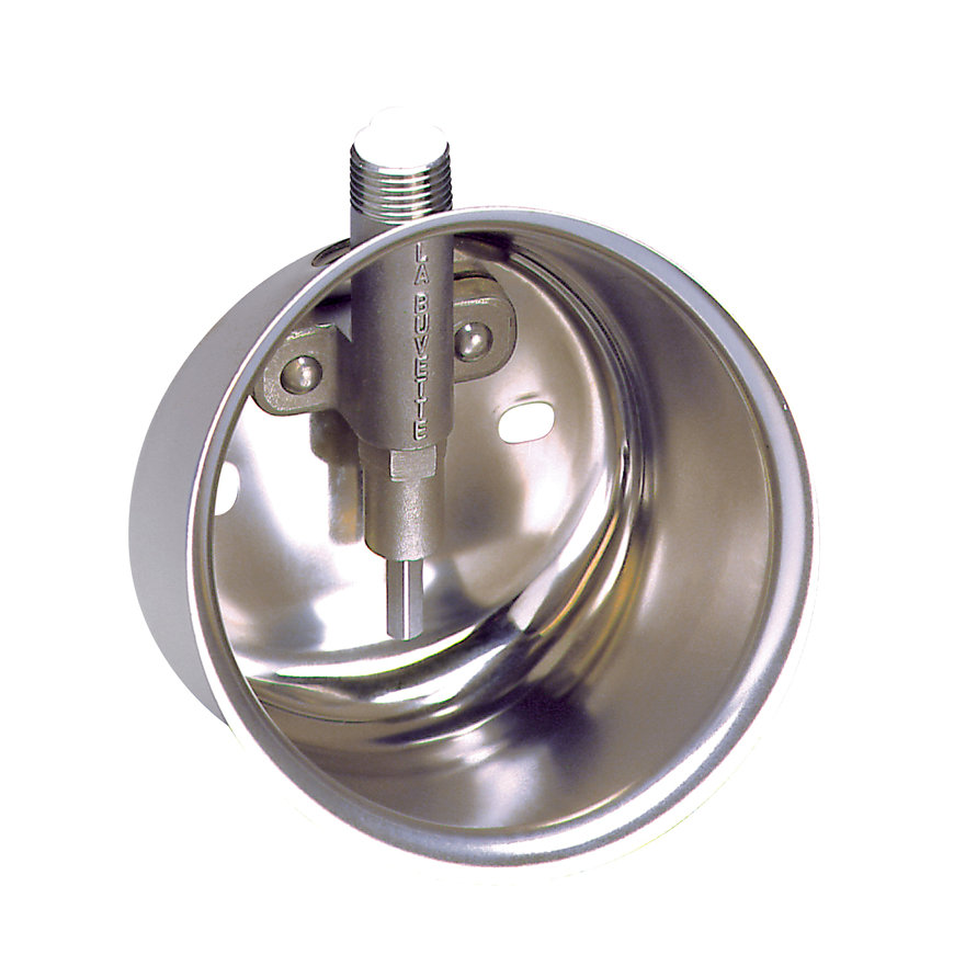 La Buvette drinkbak, rvs, type B10 Porcinox, ½", Ø 115 mm, voor het kraamhok