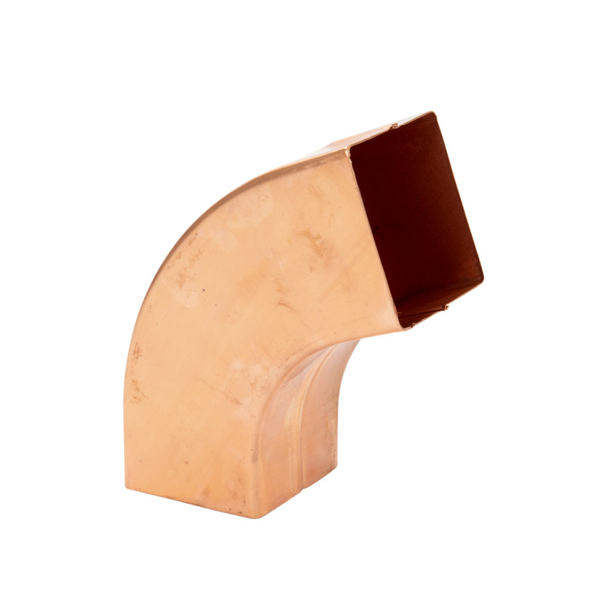 Hwa bocht 72°, roodkoper, vierkant, mof x spie, 80 x 80 mm