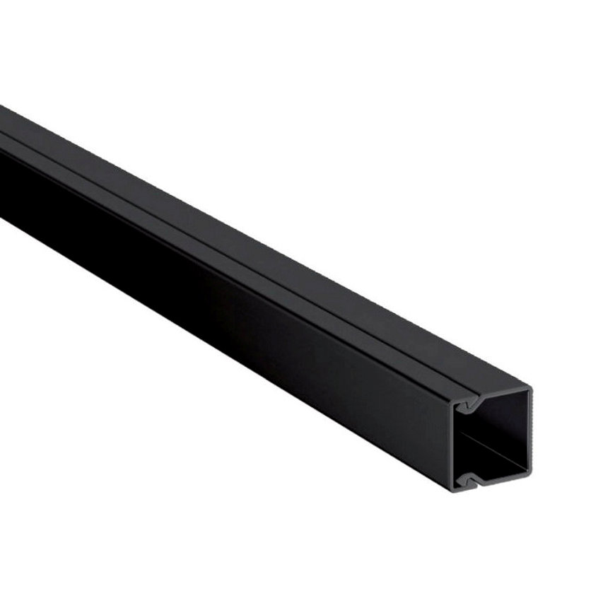OBO kabelgoot met deksel en bodemperforatie, type WDK 20020, l = 2 m, 17,5 x 17,5 mm, zwart 