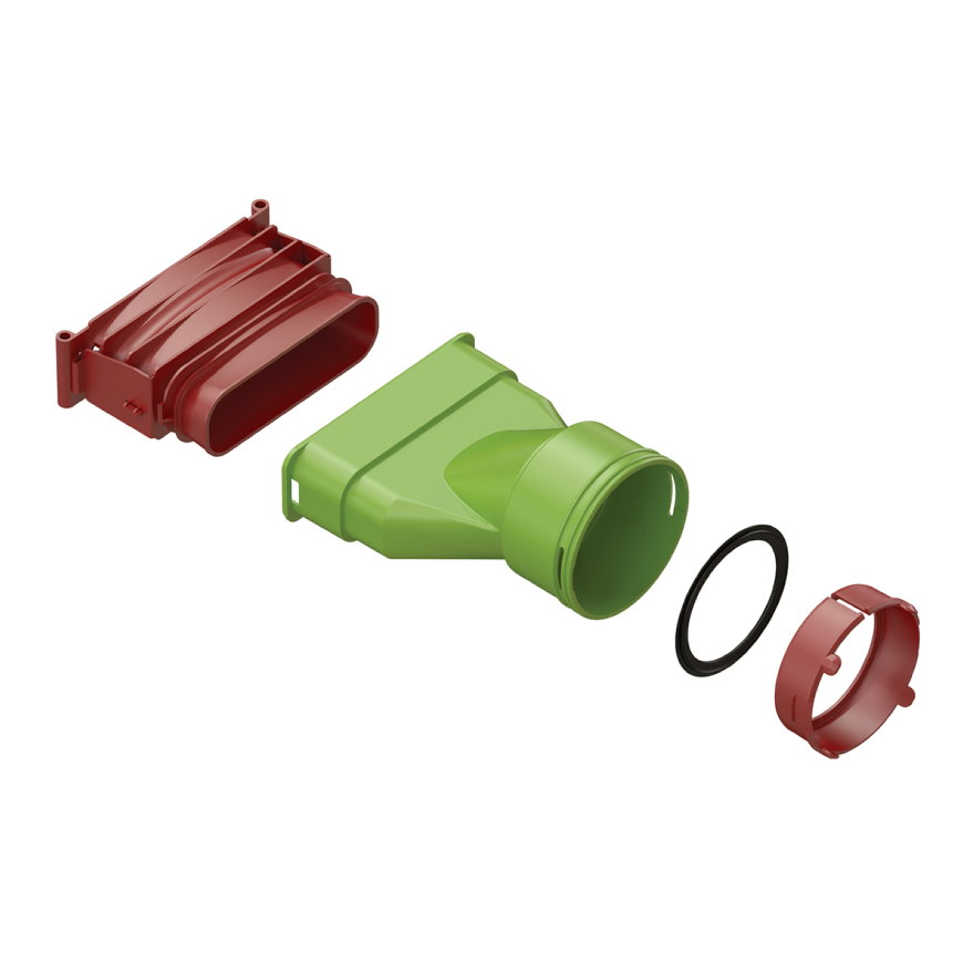 Ubbink Air Excellent verloopstuk, van AE45sc naar AE48c, groen