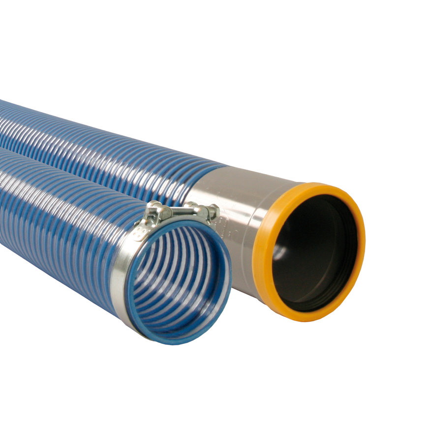 Flexibele huisaansluiting, mof x klem, l = 1,5 m, 125 x 110 mm 