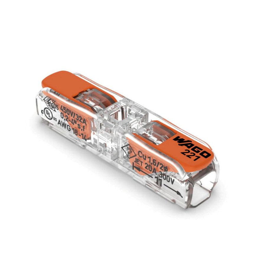 Wago doorvoerconnector voor alle soorten geleiders, 0,2 - 4 mm², doos à 60 stuks 