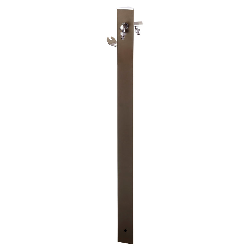 Aquapoint Wassersäule, Aluminium, Mod. Triangle, 2 Wasserhähne, Schlauchhalter, h = 120 cm, dkl.grün 