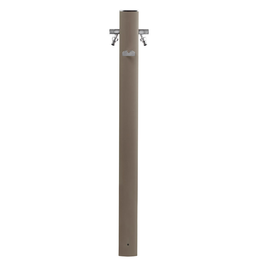 Aquapoint Wassersäule, Aluminium, Mod. Totem, 2 Wasserhähne, Schlauchhalter, h = 120 cm, grau 