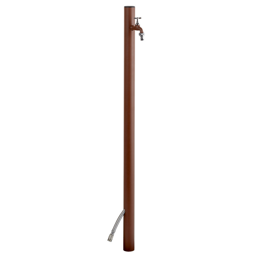 Aquapoint Wassersäule, Aluminium, rundes Modell, 1 Wasserhahn, h = 120 cm, braun 