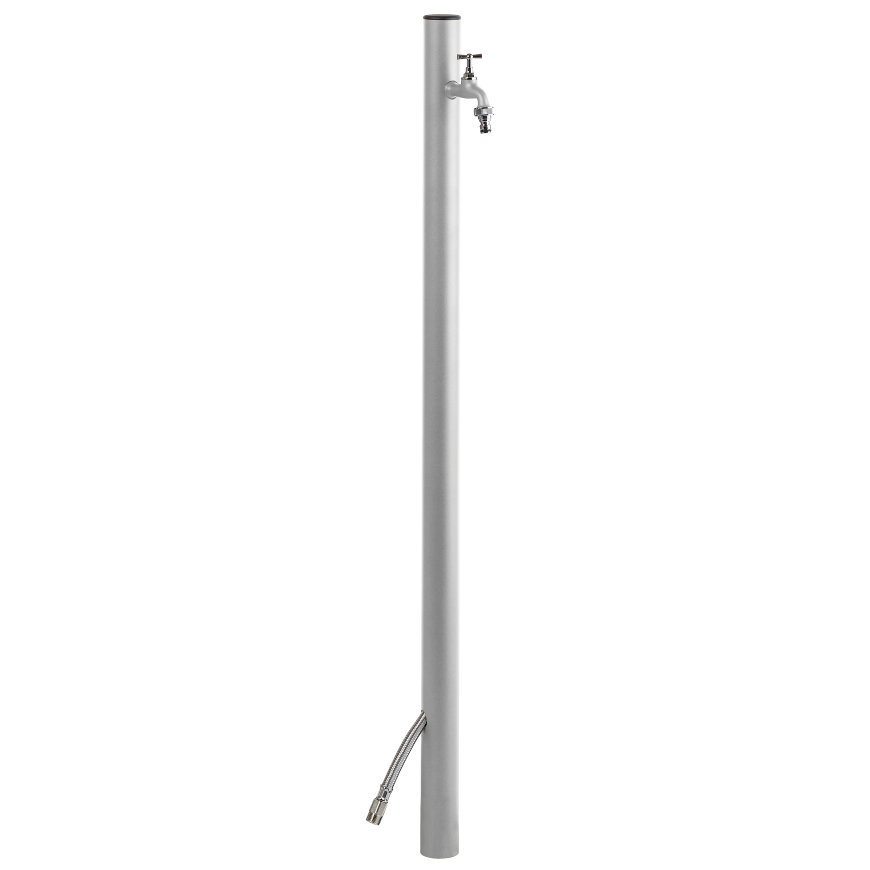 Aquapoint Wassersäule, Aluminium, rundes Modell, 1 Wasserhahn, h = 120 cm, weiß 