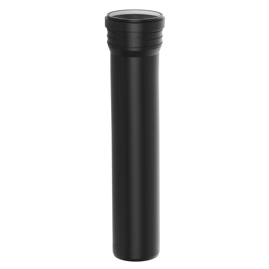Valsir Blackfire HT-Abflussrohr mit angeformter Anschlussmuffe, PP, l = 1,5 m, 75 mm 