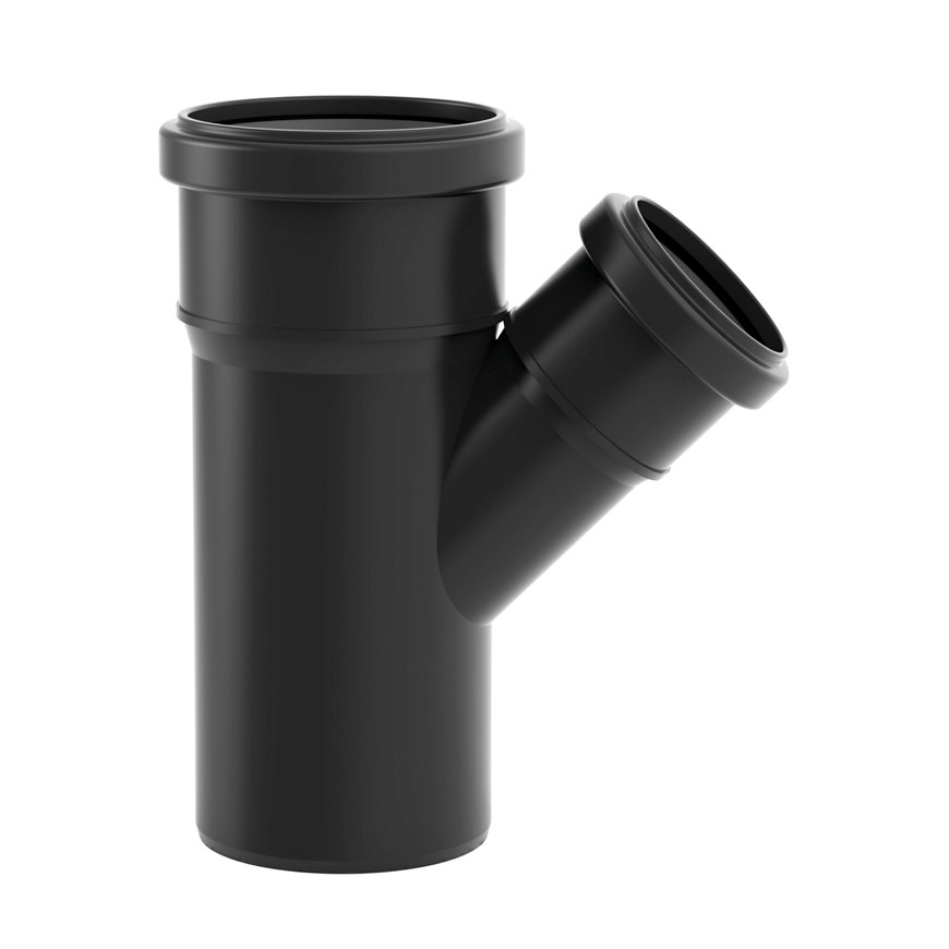 Valsir Blackfire HT Reduzierabzweig 45°, 2x Manschette/1x Spitzende, PP, 50 x 40 x 50 mm 