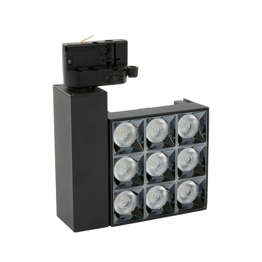 Adurolight® Premium Quality Line led railspot, Pluto, zwart, 20 W, 3000 K, non flicker 
