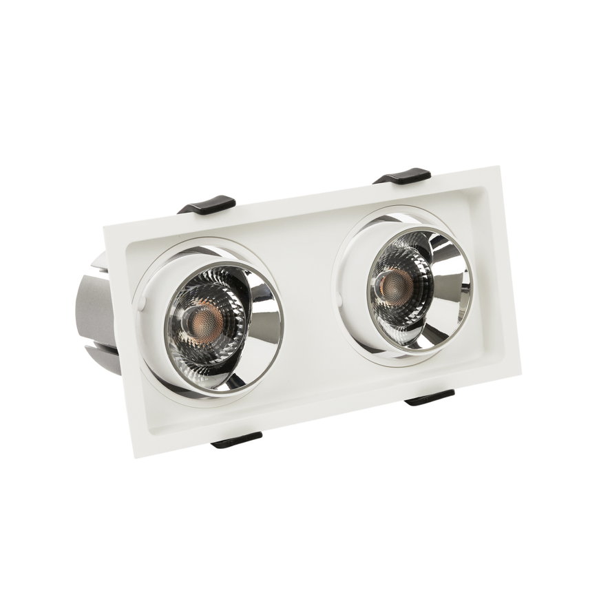 Adurolight® Premium Quality Line LED-Einbauspot, Wells, weiß, 2x 15 W, 3000 K, flimmerfrei 
