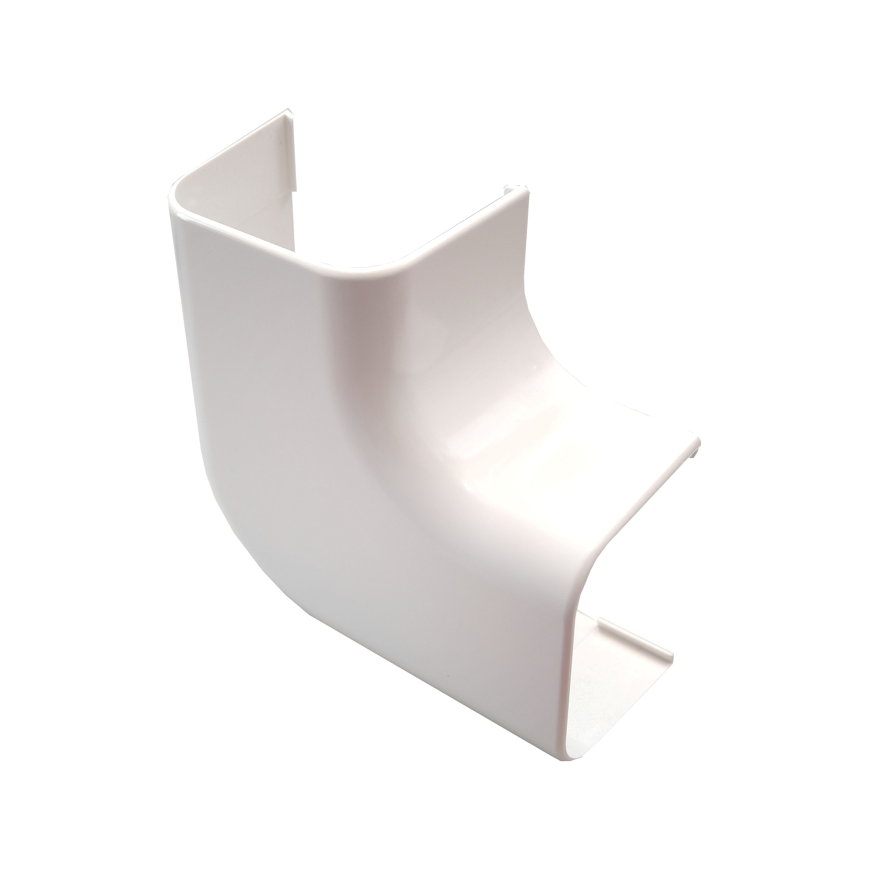 Canalit platte bocht leidinggoot, pvc, 90 x 65 mm, wit 