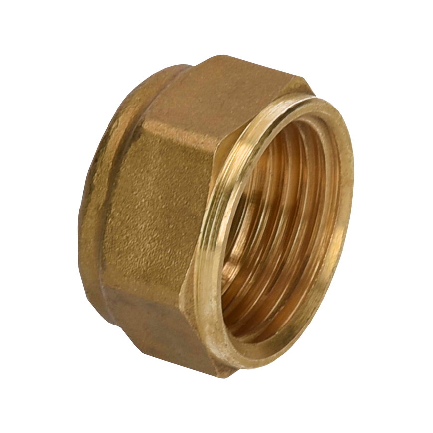 Sanivesk wartelmoer, messing, 1x binnendraad, 15 mm, verpakking à 2 stuks