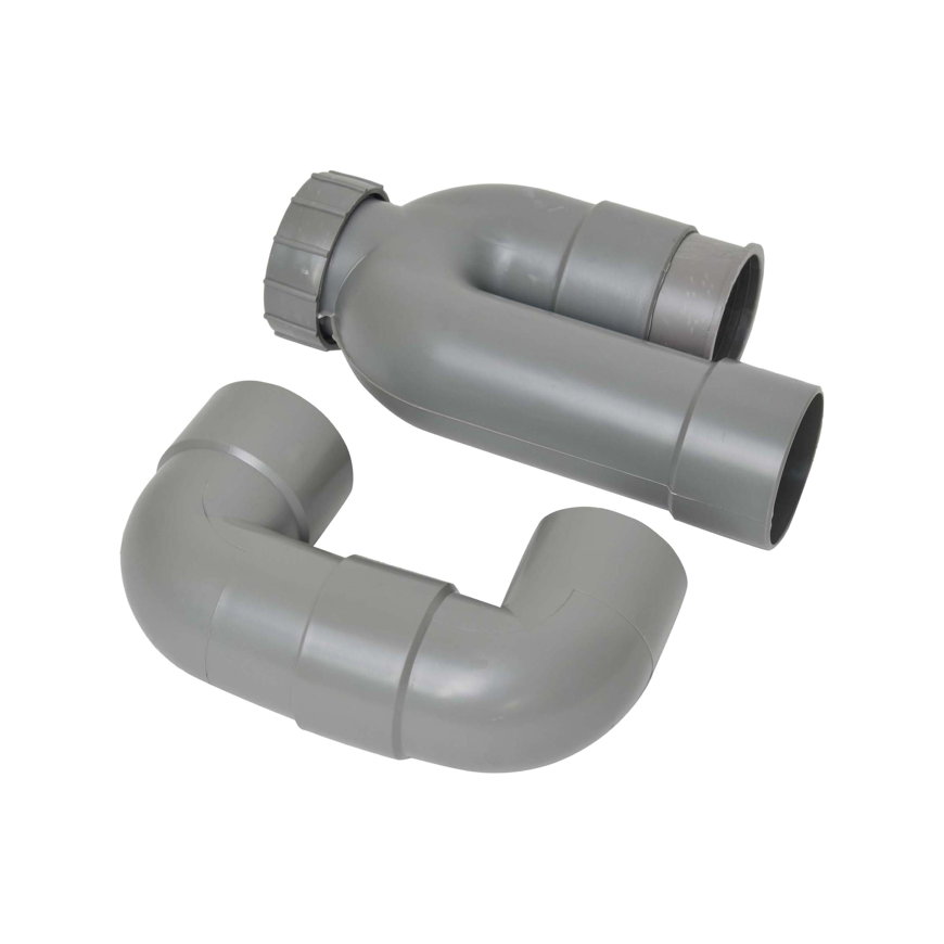 Sanivesk P- & S-sifon, grijs, 40 mm 