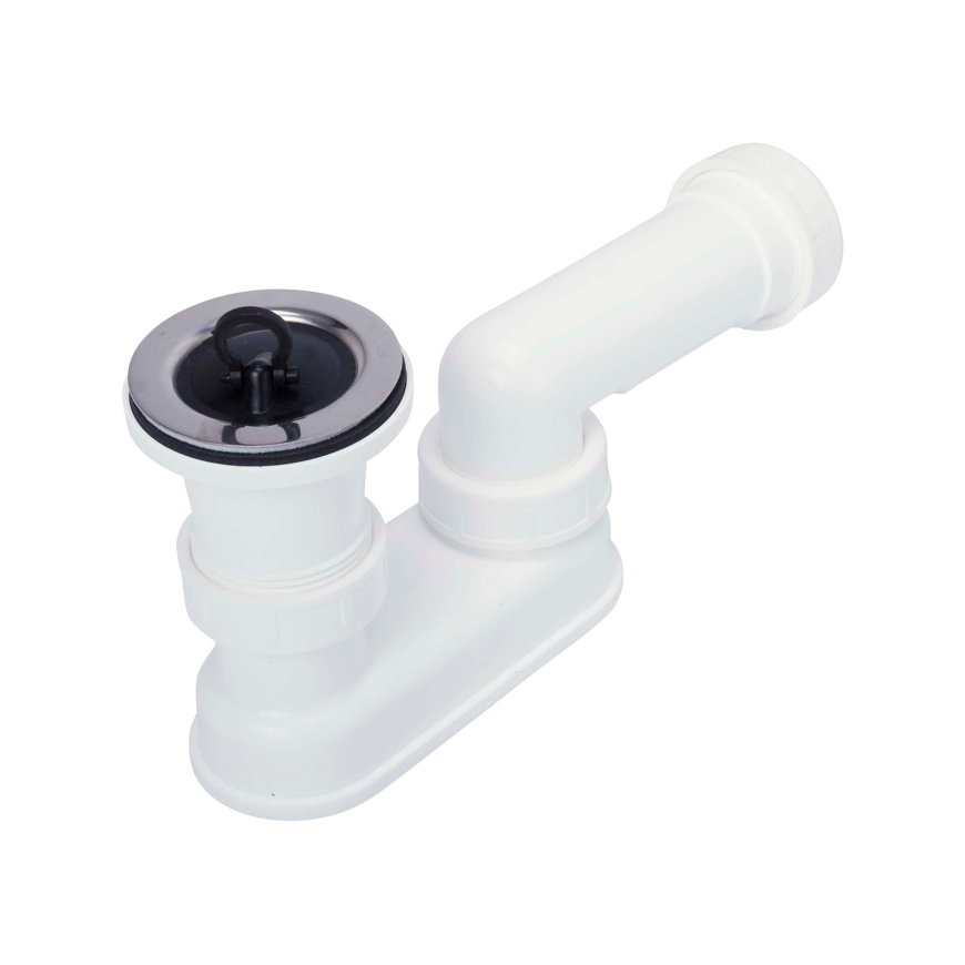 Sanivesk douchebakafvoer, pe, wit, chroom, 1½" x 40 mm