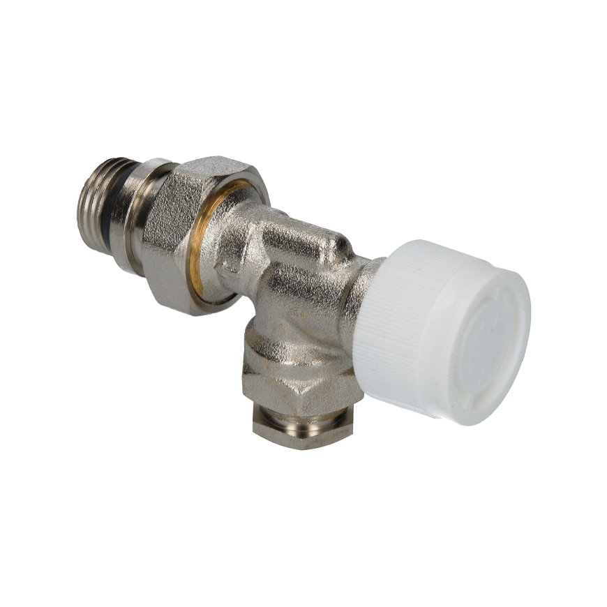 Sanivesk thermostatische radiatorkraan, haaks, verk, &frac12;" x 15 mm 