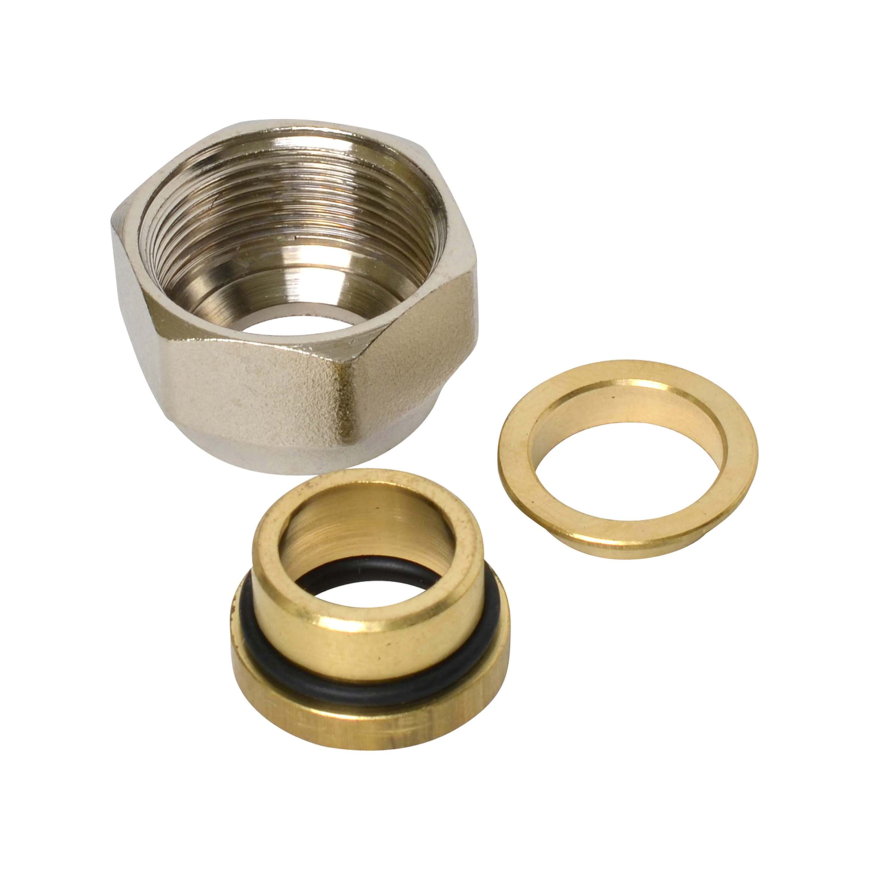 Sanivesk klemset, nikkel, Euroconus, 15 mm x ¾", verpakking à 2 stuks