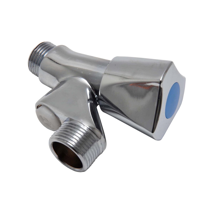 Sanivesk wasmachinekraan, met beluchter en keerklep, Kiwa, &frac12;" x &frac34;", verchroomde knop 