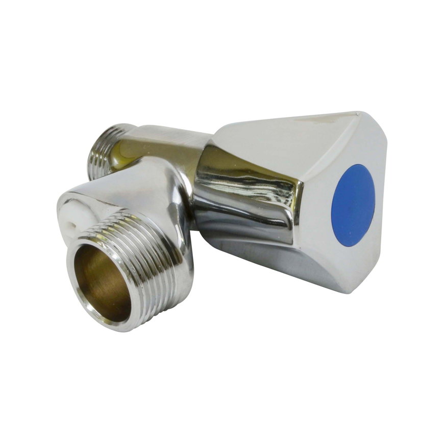 Sanivesk wasmachinekraan, met beluchter, Kiwa, ½" x ¾", verchroomde knop