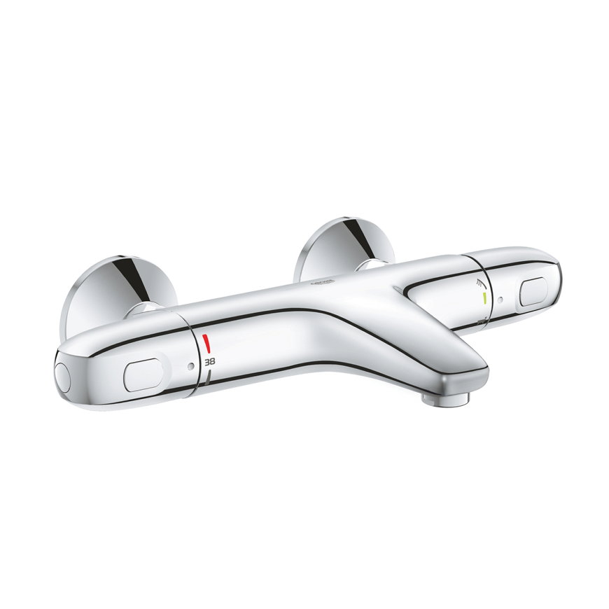 Grohe bad thermostaatkraan, serie Grohtherm 1000, 2 draaiknoppen, chroom, oa, ½" x 15 cm 