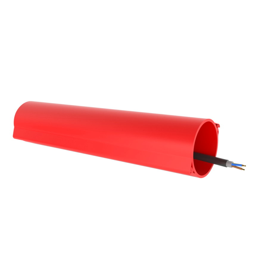 Kabelbeschermingsbuis, deelbaar (halfschaal), hdpe, uitw. x inw., l = 3 m, rood, 110 x 100 mm 