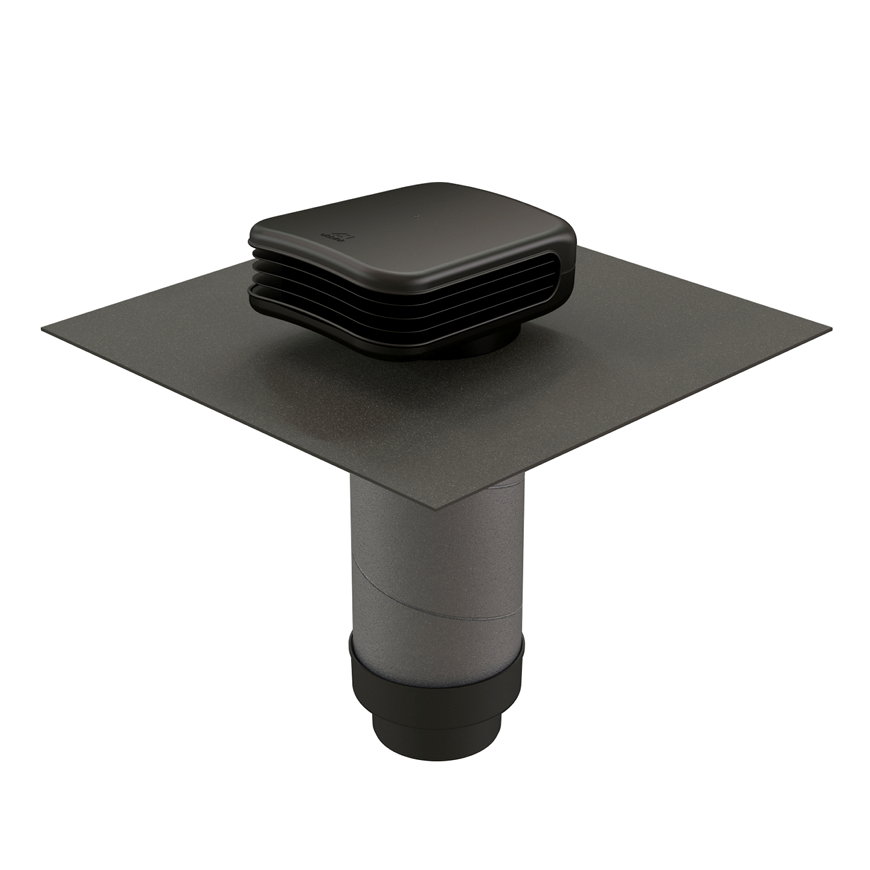 Ubbink ontluchtingspan, type Valetis, voor hellend dak 15-67°, universeel, Ubiflex, zwart, 150/160mm 