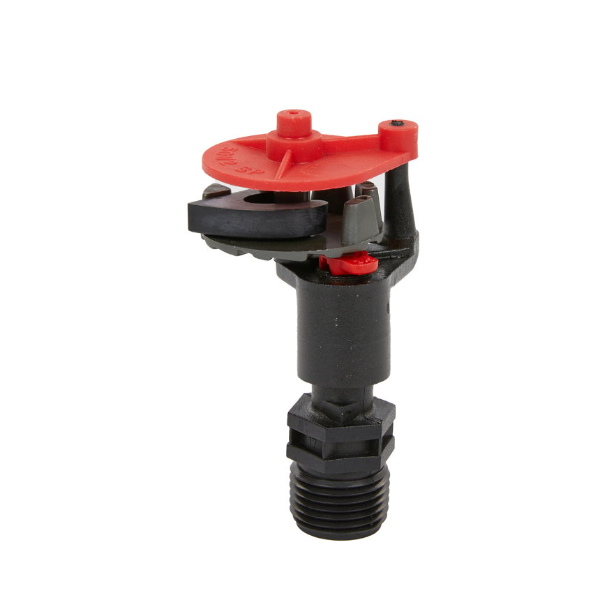 Rondsproeier, sproeihoek hoog, ½" buitendraad, rood, nozzle 2,5 mm 
