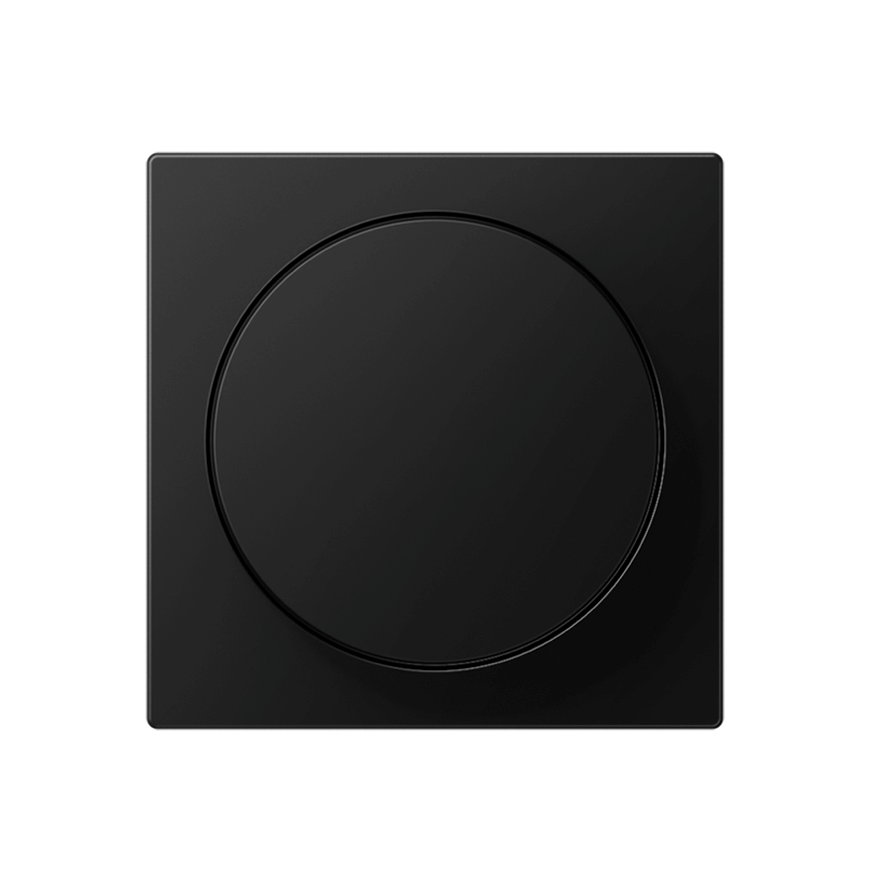 Jung afdekplaat met draaiknop, voor dimmer, A range, zwart mat 