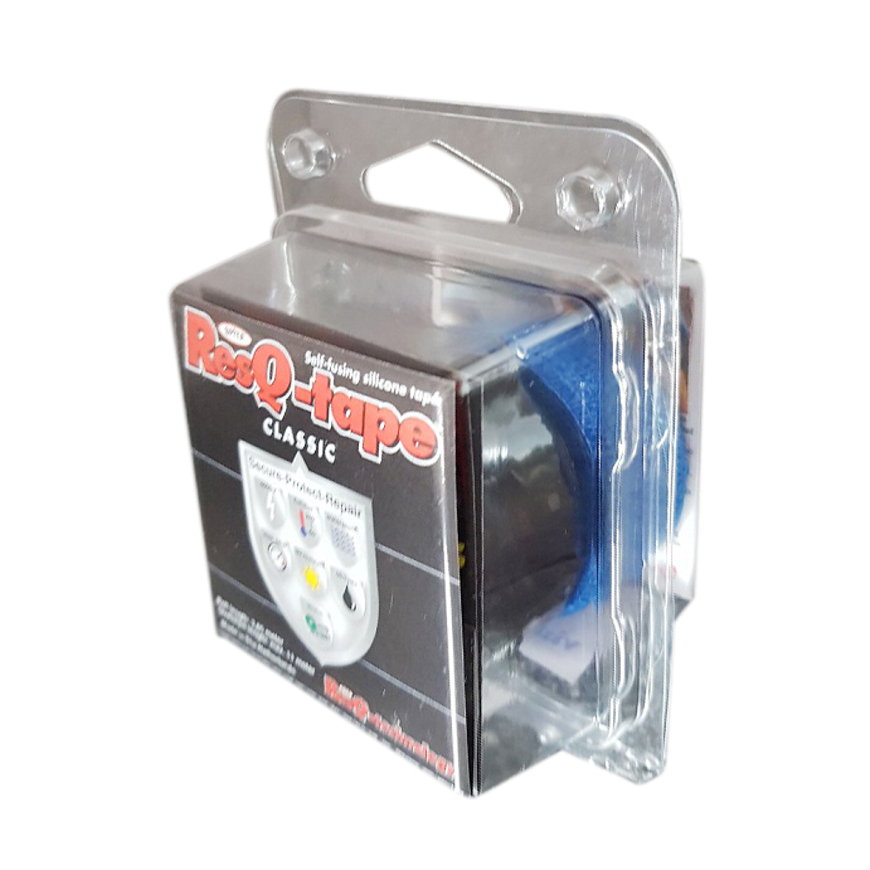 ResQ-tape Classic 25 mm zwart + ResQ-plast 25 mm blauw, promotieverpakking 