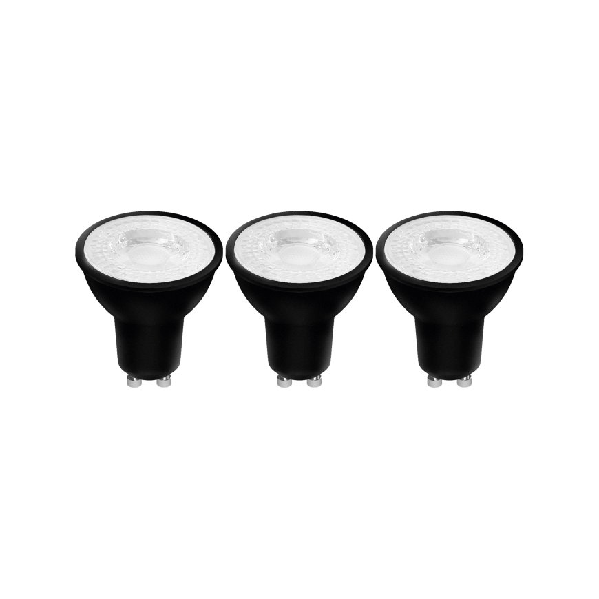 LED's light led SMD spot, GU10, MR16, zwart, 4 W, 345 lm, 2700 K, 3-pack 