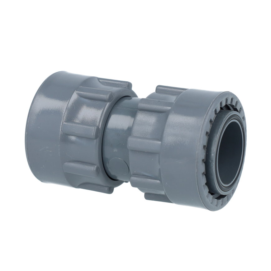 Rain koppeling met o-ring, pvc, 2x binnendraad, 12 bar, 1" 