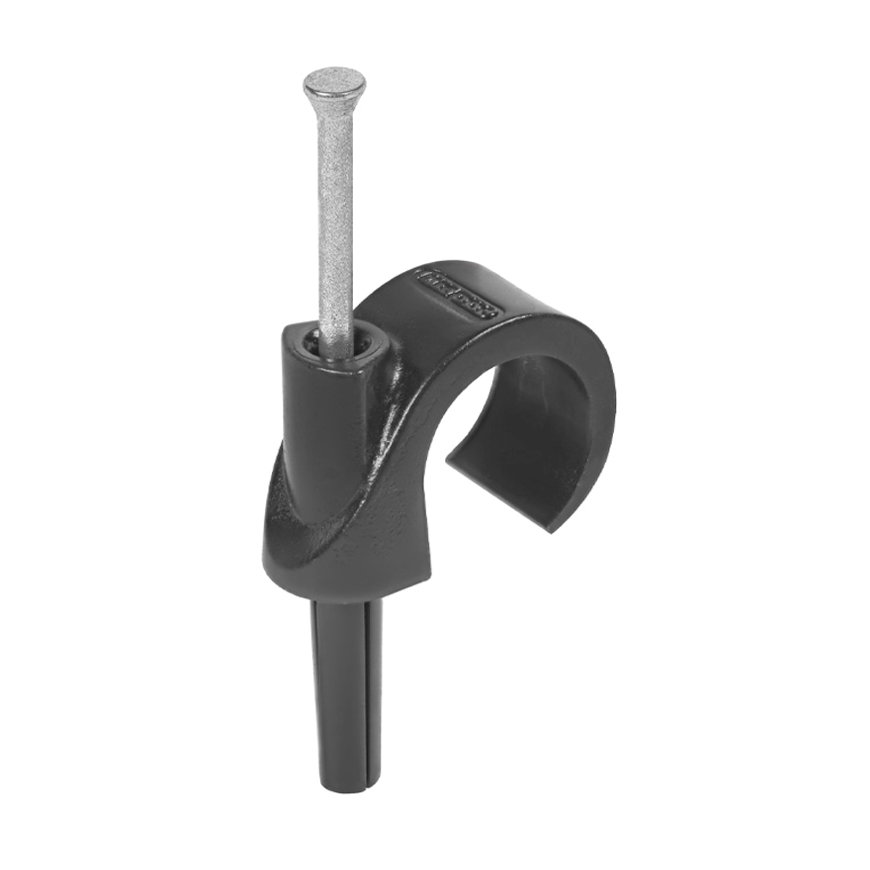 Mepac plugclip met veiligheidsnagel, pe, 16 - 19 mm, zwart, verpakking à 100 stuks 