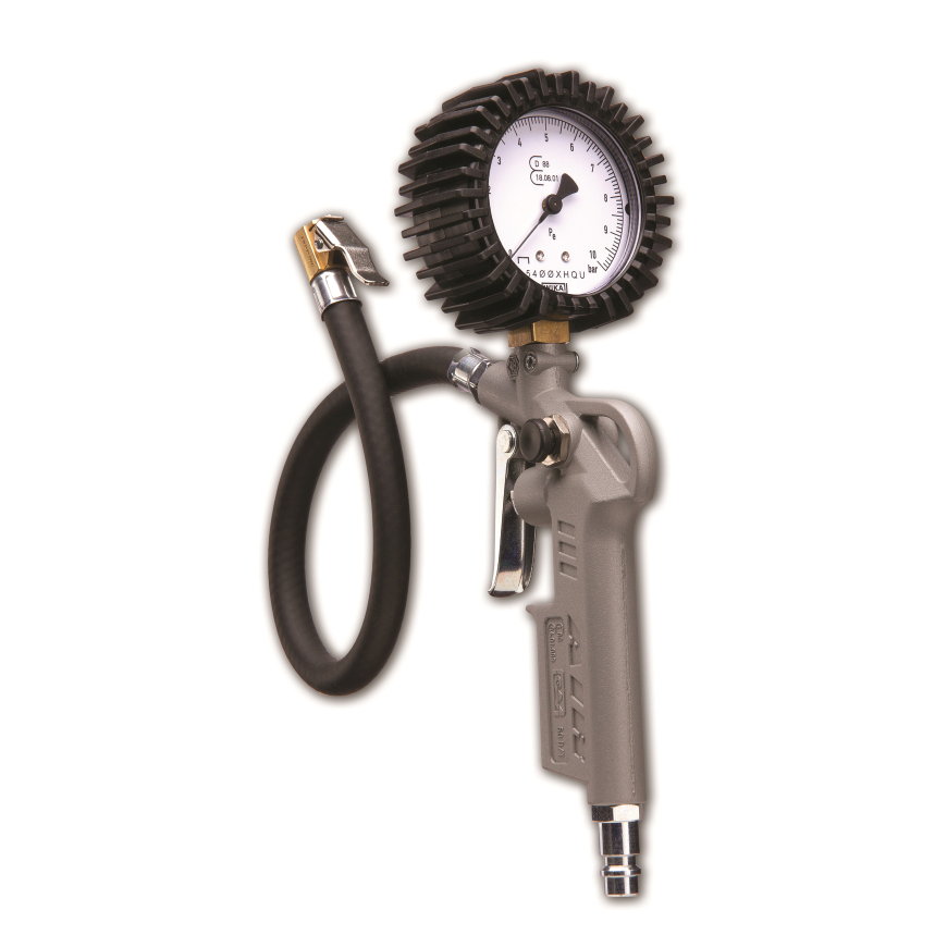 GAV bandenblazer, gecalibreerd, ¼", drukmeter 63 mm, soepele slang 40 cm 