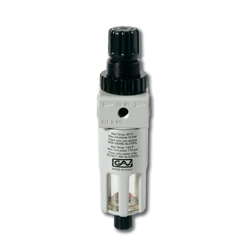 GAV filter met ontluchter en manometer, ¼", 10 micron, 12 bar 