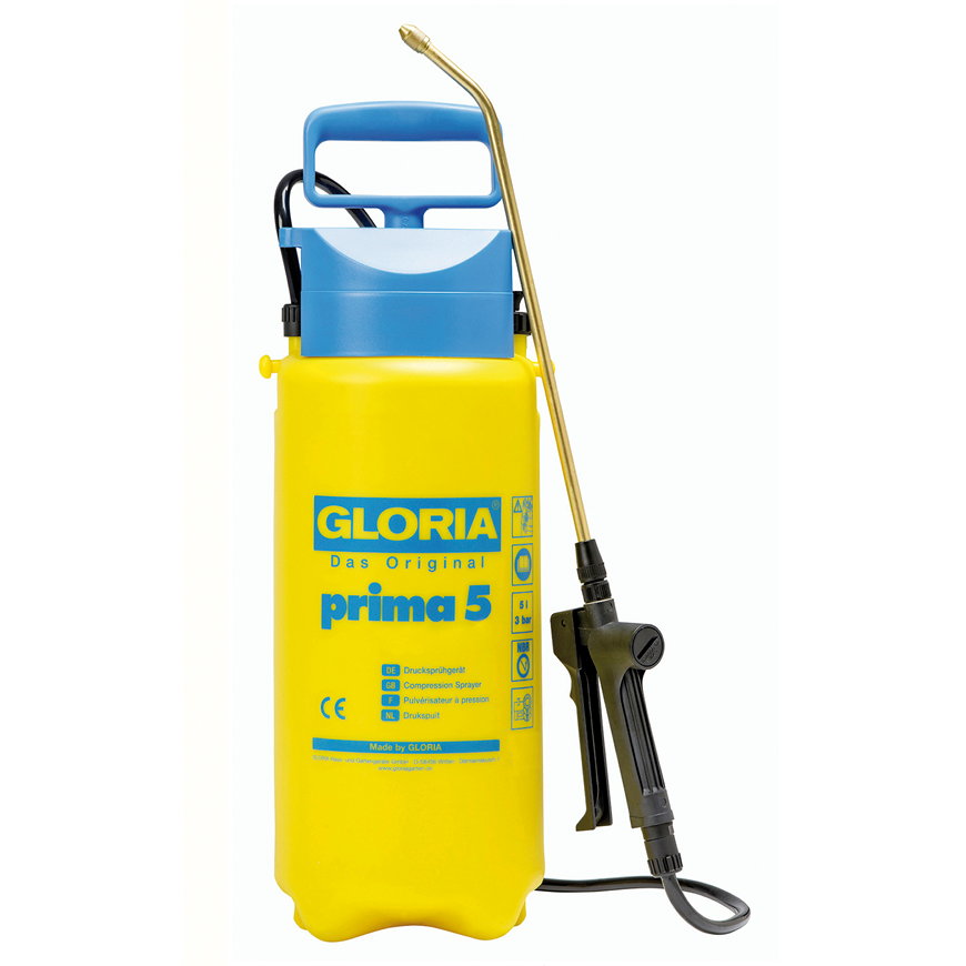 Gloria drukspuit, type Prima 5, vulinhoud 5 liter, Perbunan (NBR) afdichtingen 