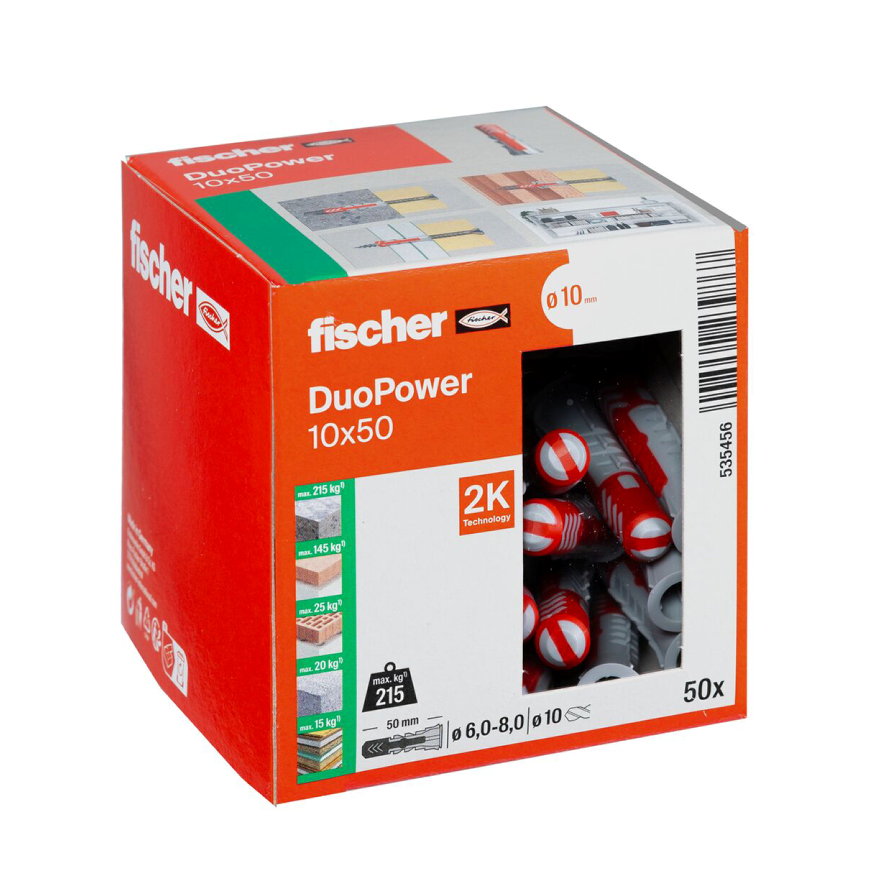 Fischer plug, type DuoPower, 10 x 50 mm, doos &agrave; 50 stuks 