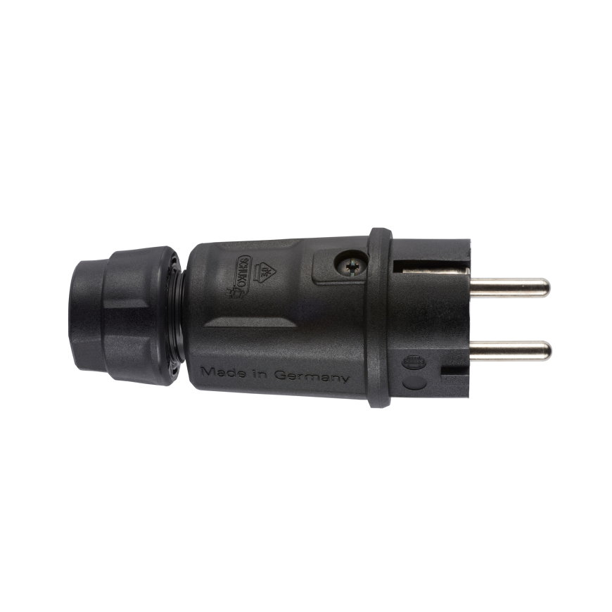 ABL geaarde stekker, schuko & Frans/Belgisch, 3-p, kunststof, IP54, Hightech, type 1520, zwart 