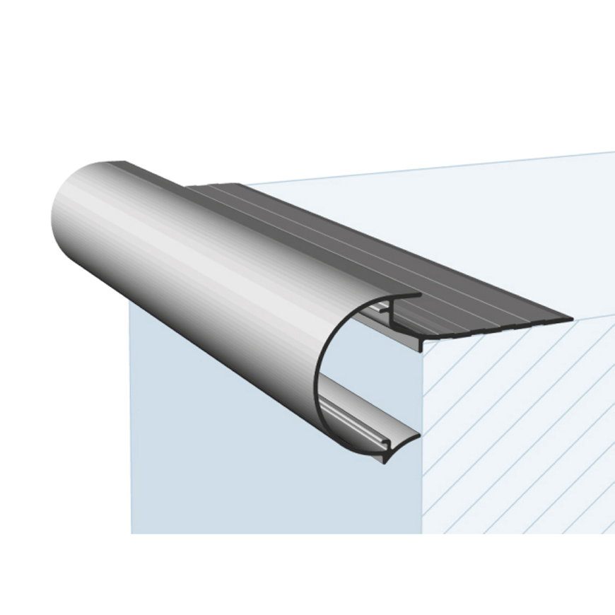 Roval daktrim met kraalrand, l = 2,5 m, aluminium, 26 mm 