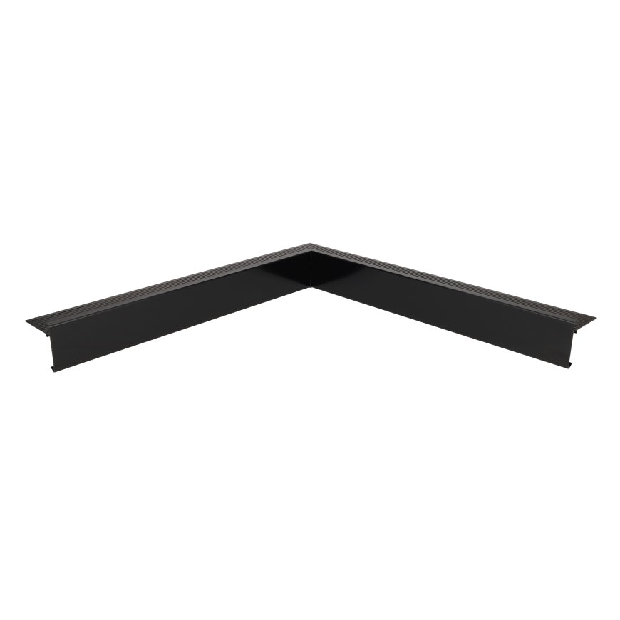 Roval binnenhoek voor daktrim, type Standaard, aluminium, 60x45 mm, 500x500 mm, zwart, RAL 9005 