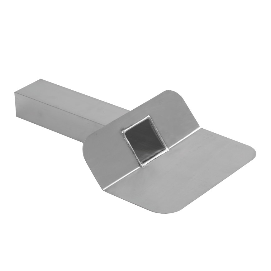 Anjo kiezelbak, 45&deg;, aluminium, gesloten zijuitloop, 60 x 80 mm, b = 330 mm 