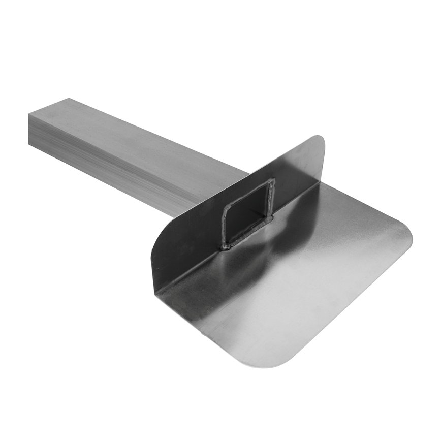 Kiezelbak, 90°, aluminium, gesloten zijuitloop, 60 x 80 mm, b = 330 mm 