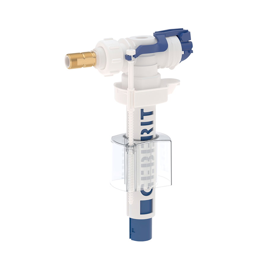 Geberit 380 vlotterkraan, nippel van messing, 3/8" en ½" 