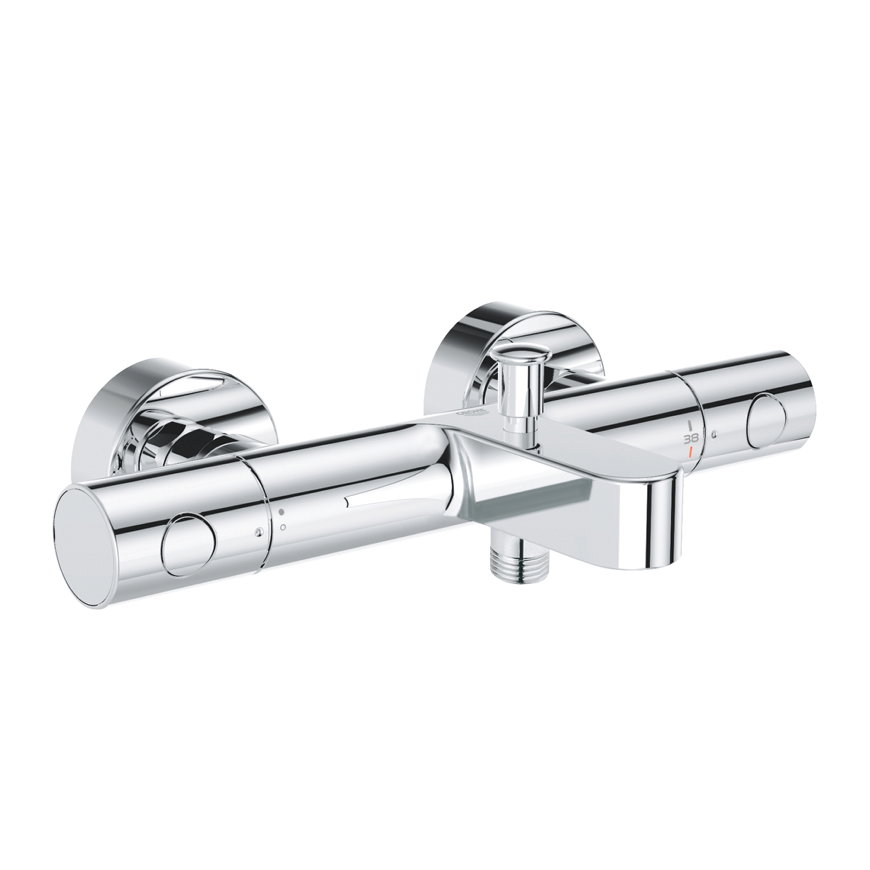 Grohe bad thermostaatkraan, serie Grohtherm 800 Cosmopolitan, 2 draaiknoppen, chroom, oa, ½" x 15 cm 