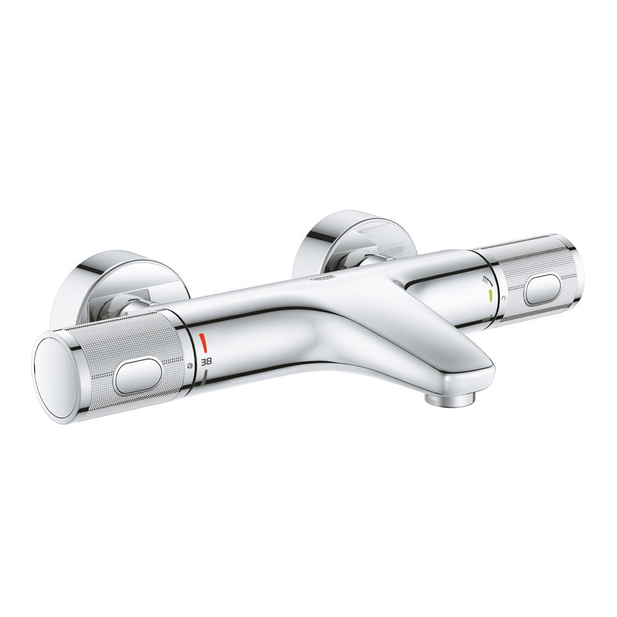 Grohe bad thermostaatkraan, serie Grohtherm 1000 Performance, 2 draaiknoppen, chroom, oa, ½" x 15 cm 