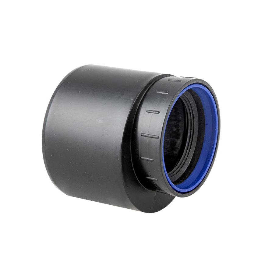 Dyka Solydo EasyFit verloopring, pp, excentrisch, manchet x spie, zwart, SN4, 75 x 110 mm 