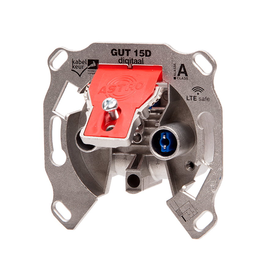 Astro coax wandcontactdoos, Gutten, inbouw, 2-voudig, tot 1218 MHz, einddoos 