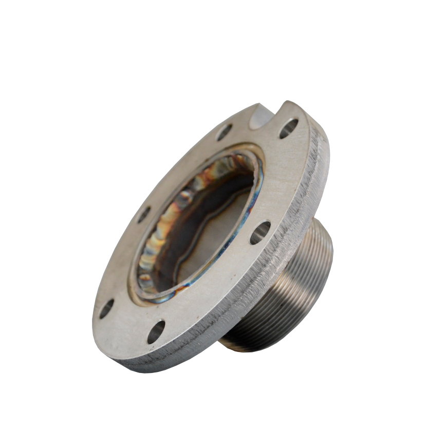 Flens met groef voor bronpomp, rvs 304, 4" buitendraad 