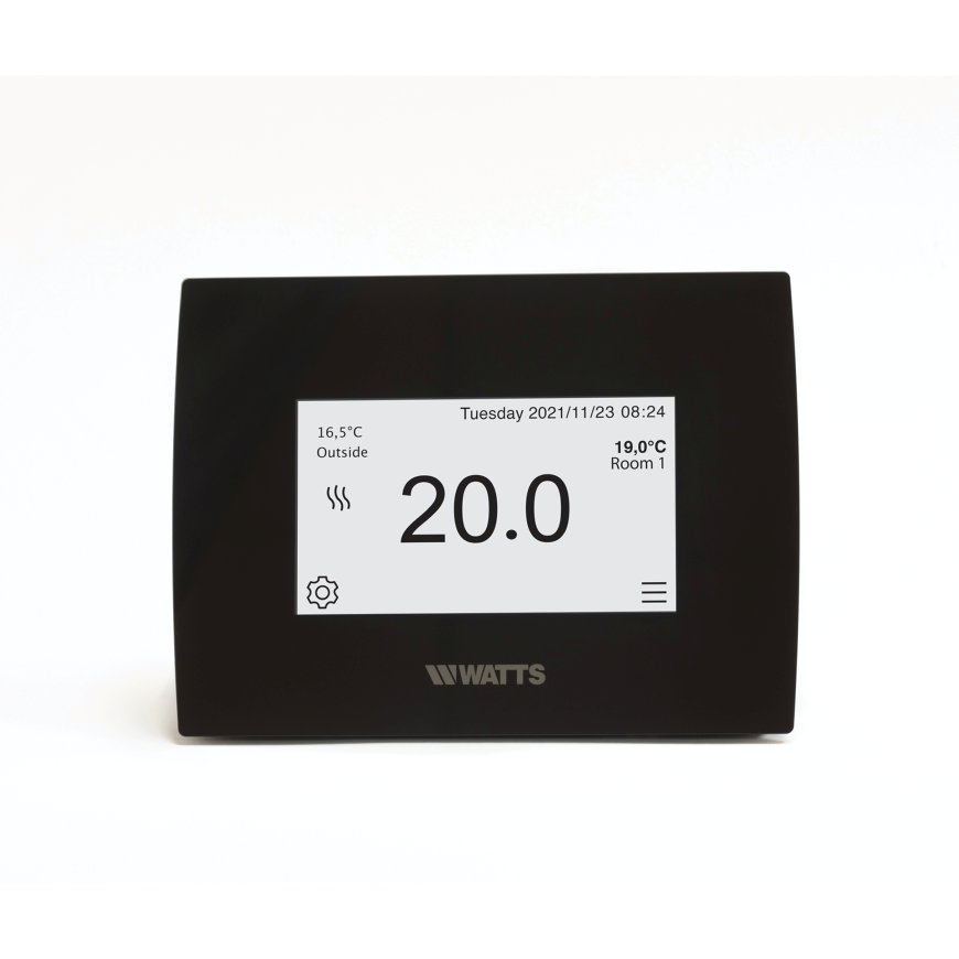Watts Vision 2.0 touchscreen unit, met WIFI, type BT-CT03 RF, 868 Mhz, zwart 