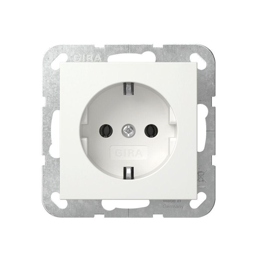 Gira wandcontactdoos, Systeem 55, met RA, wit 