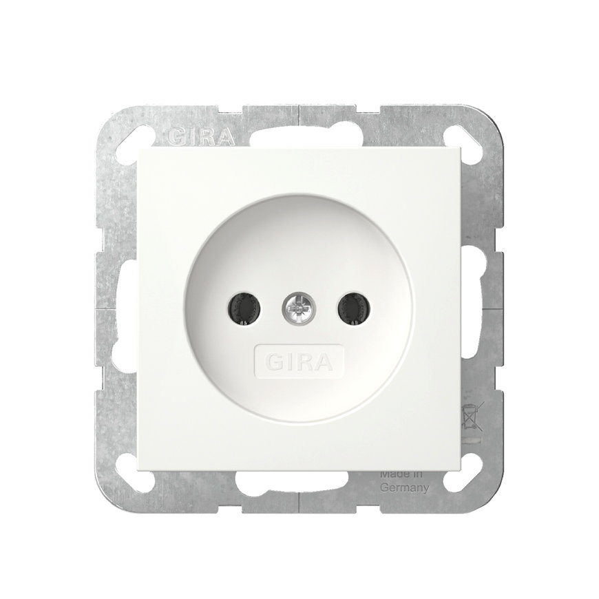 Gira wandcontactdoos, Systeem 55, zonder RA, wit 